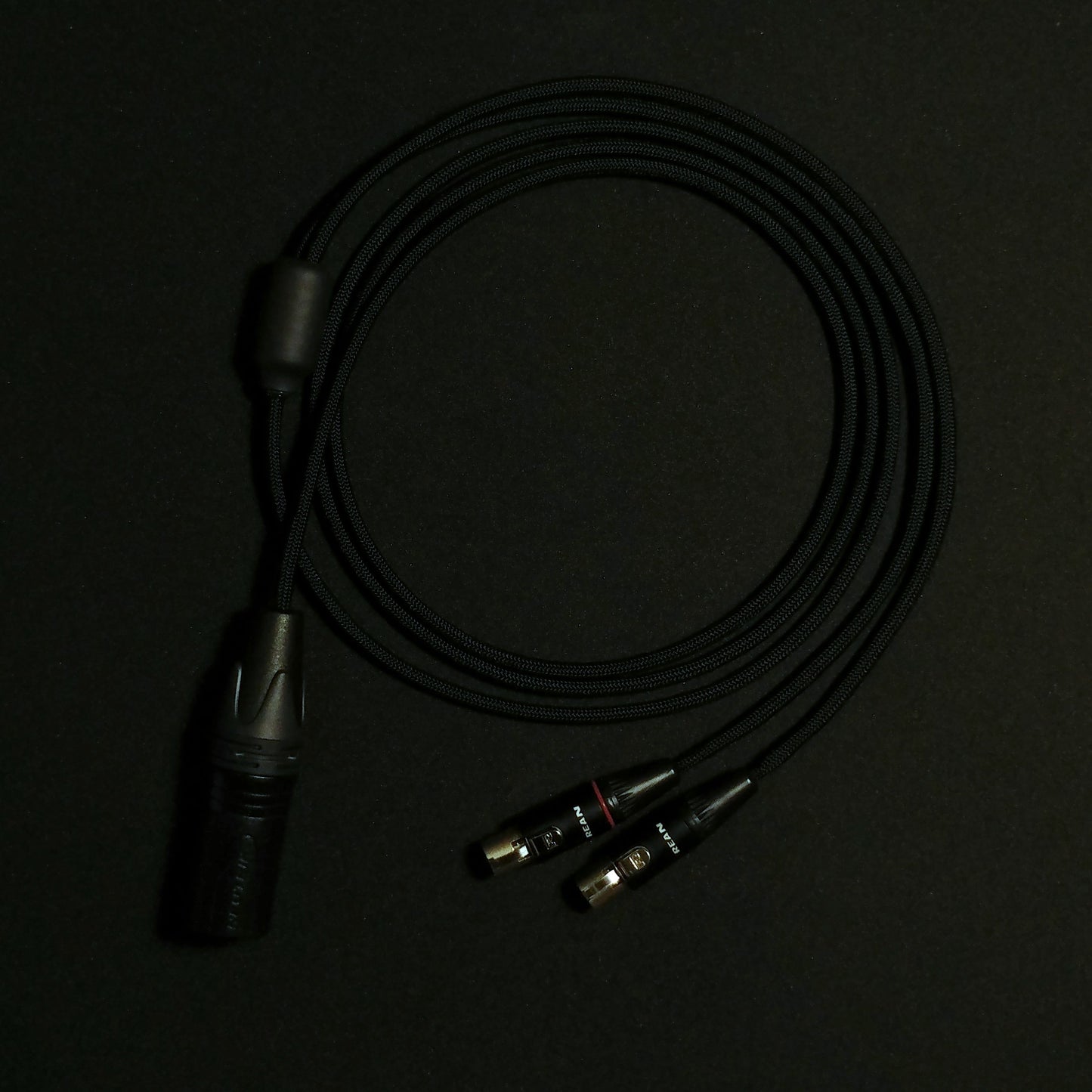 Dual 4 Pin Mini XLR - Headphone Cable - Black - Authentic Lite