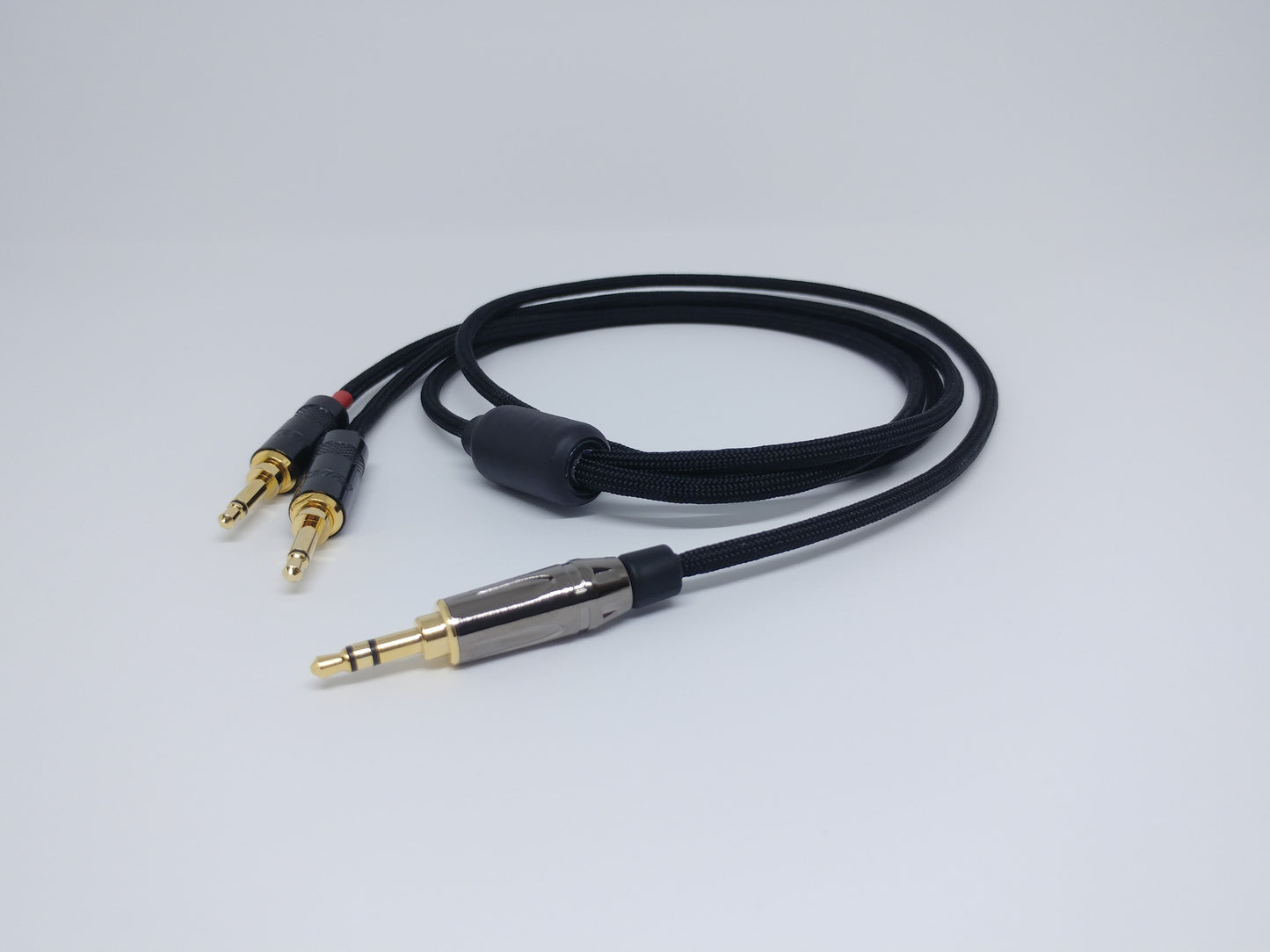 Dual 3.5mm Custom Headphone Cable | Black | Elemental