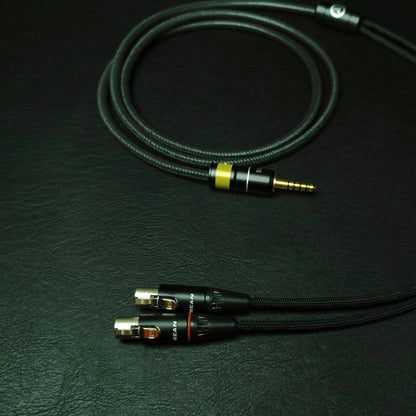 Dual 4 Pin Mini XLR Custom Headphone Cable | Black | Air+