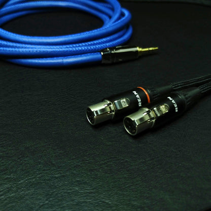 Dual 4 Pin Mini XLR Custom Headphone Cable | Blue | Air+
