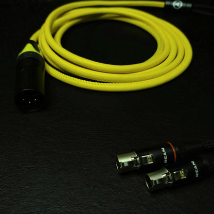 Dual 4 Pin Mini XLR Custom Headphone Cable | Yellow | Air+