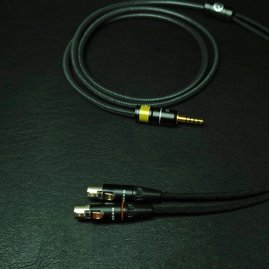 Dual Extended 3.5mm Custom Headphone Cable | Black | Air+