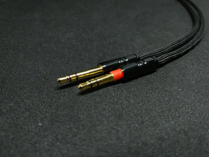 Dual 3.5mm extended plugs for Meze and Beyerdynamic audiophile headphones.