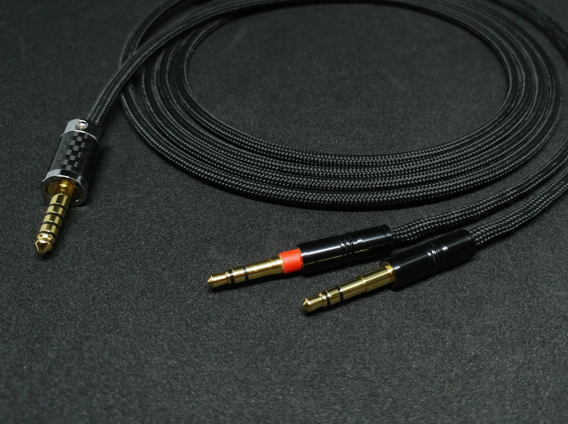 Dual 3.5mm extended plugs to 4.4mm TRRRS headphone cable